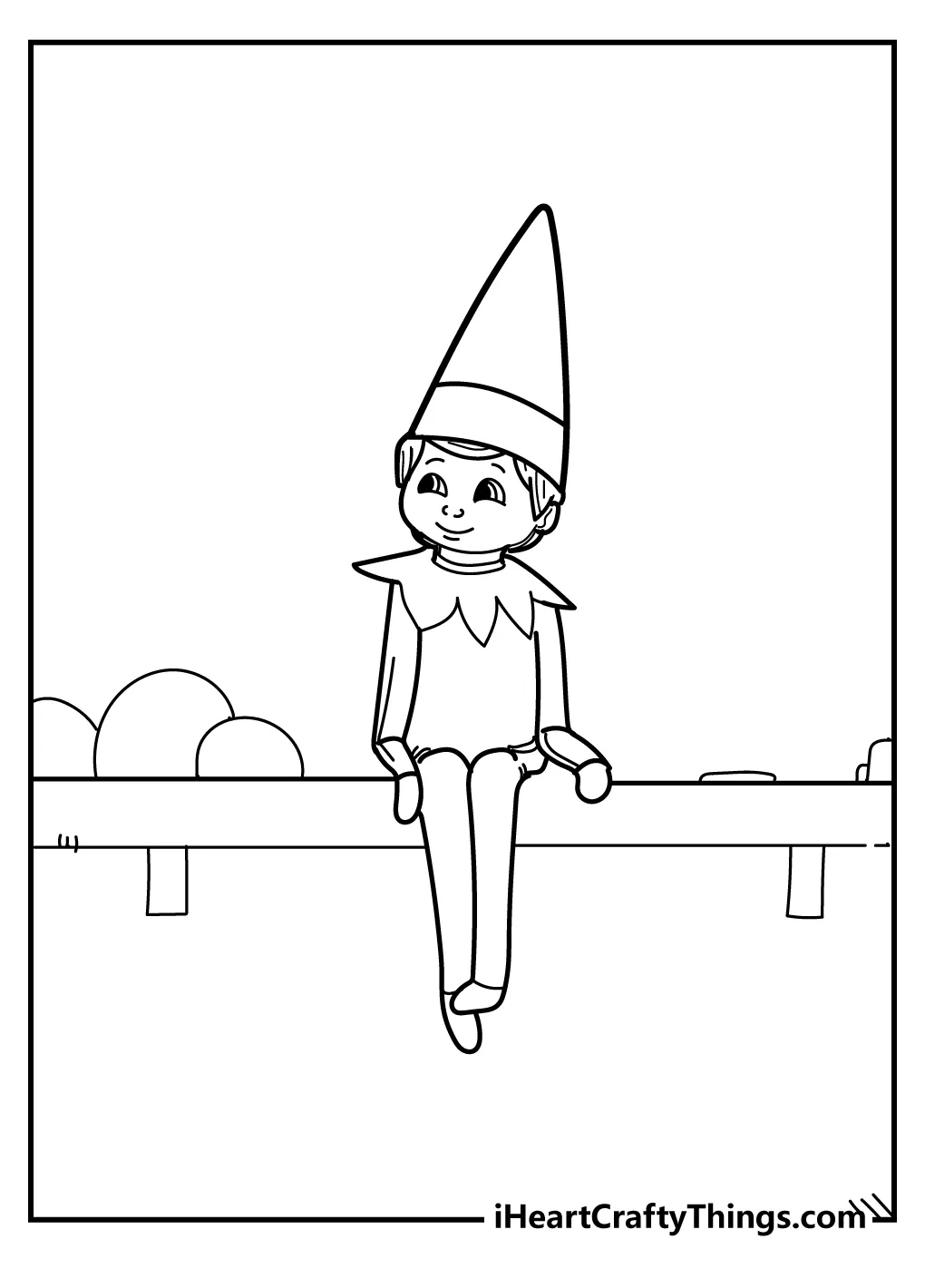 Coloring pages of elf on a shelf