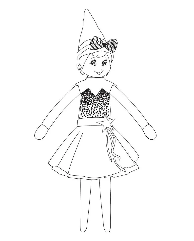 Elf on the shelf coloring page