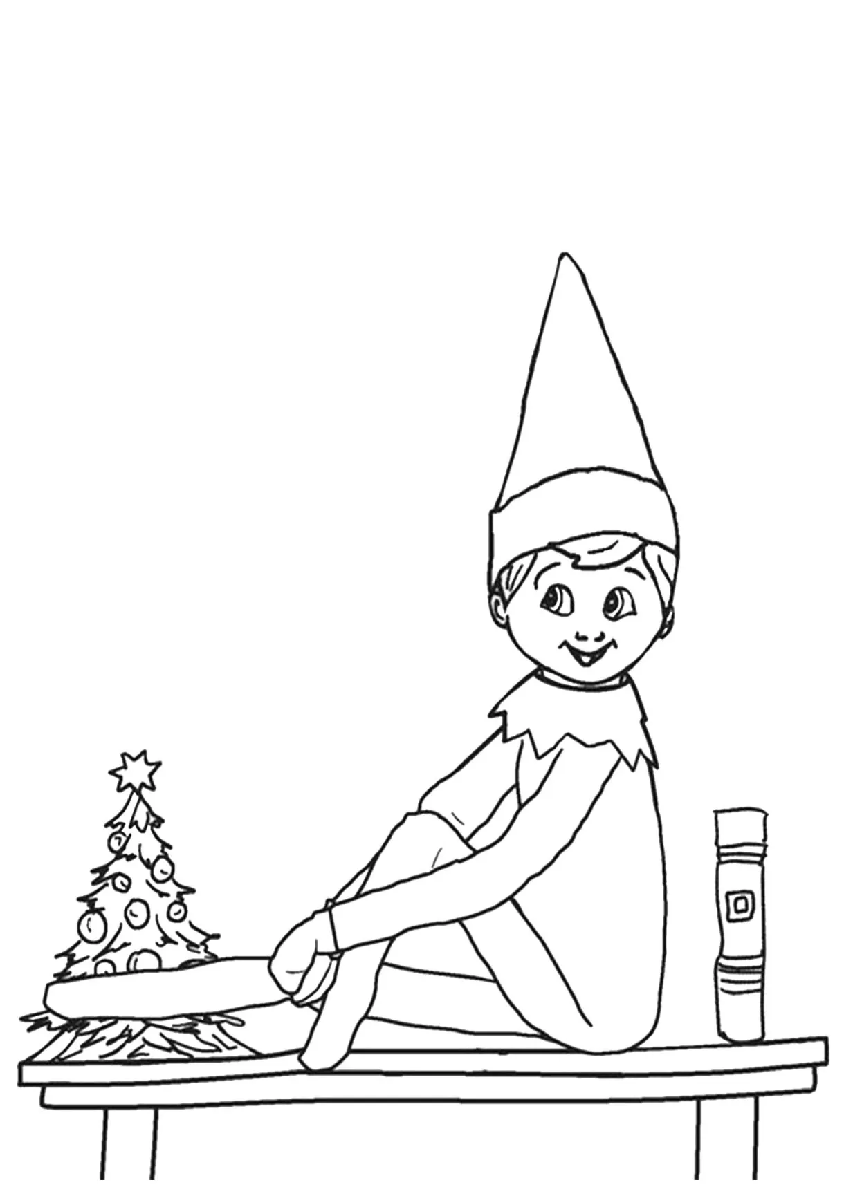 Elf on shelf coloring sheet coloring pages