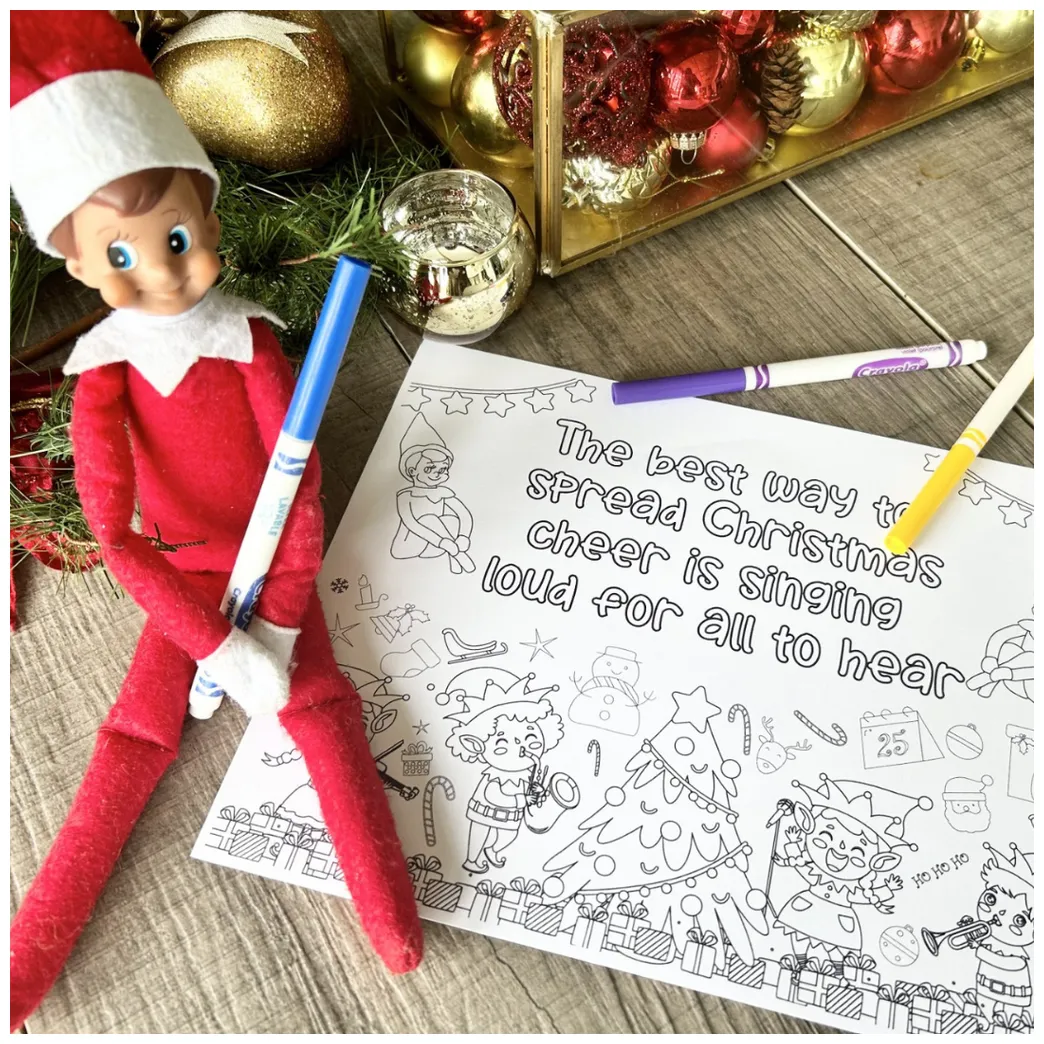 Elf coloring page printable creative crayons workshop