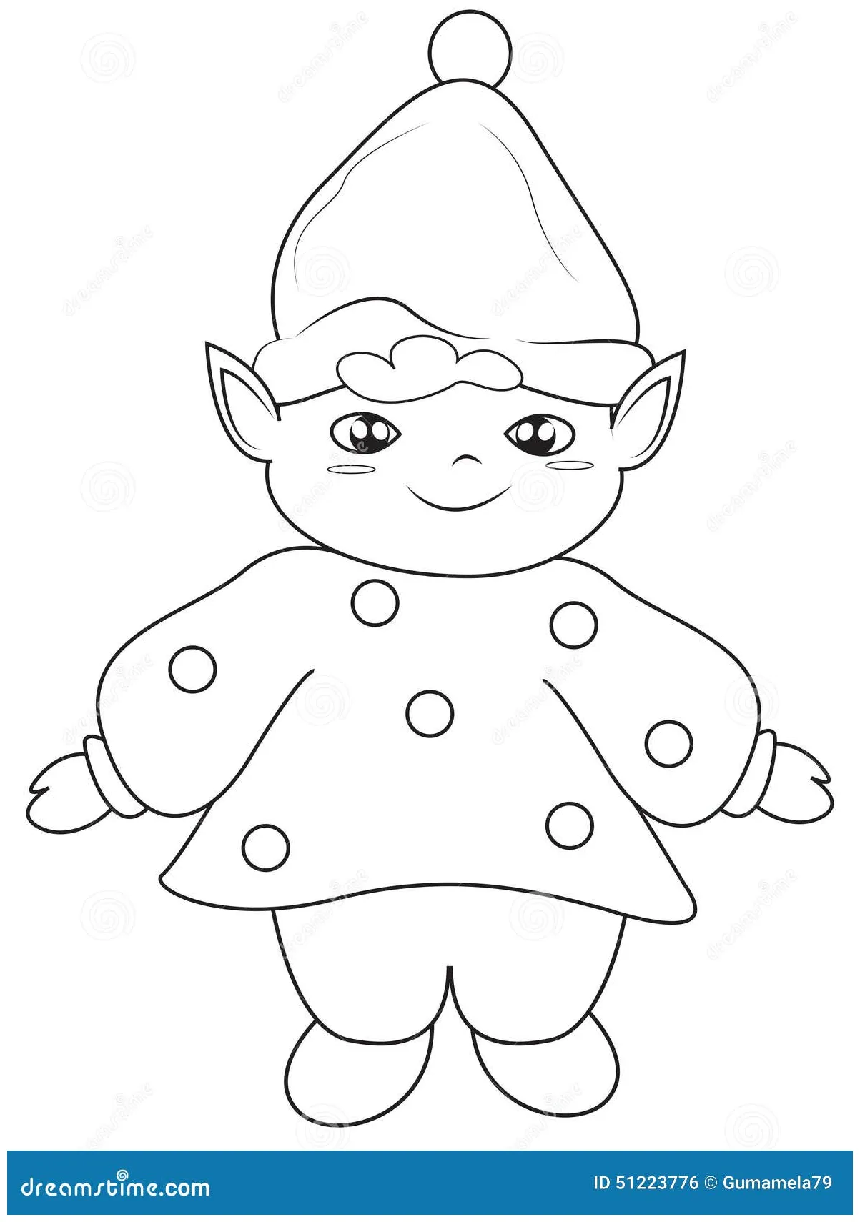 Elf coloring page cartoondealer #51223776 printable coloring page