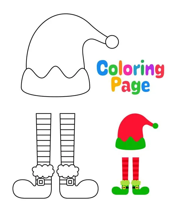 Elf coloring page vector art, icons, and graphics for