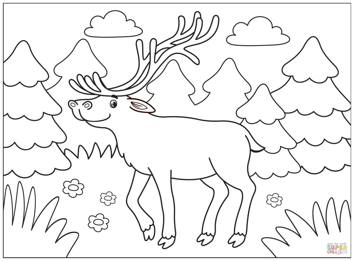 Elk coloring page | Free Printable Coloring Pages