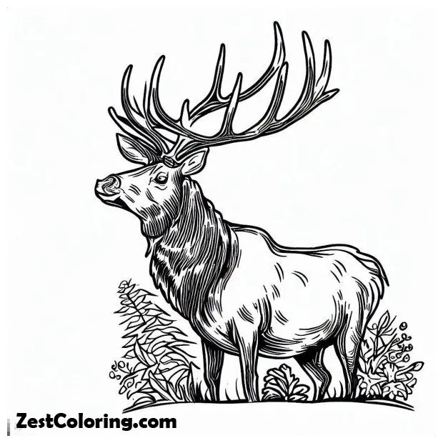 Wildlife Elk Coloring Pages : Coloring for Kids – Smart, Creative, and Fun