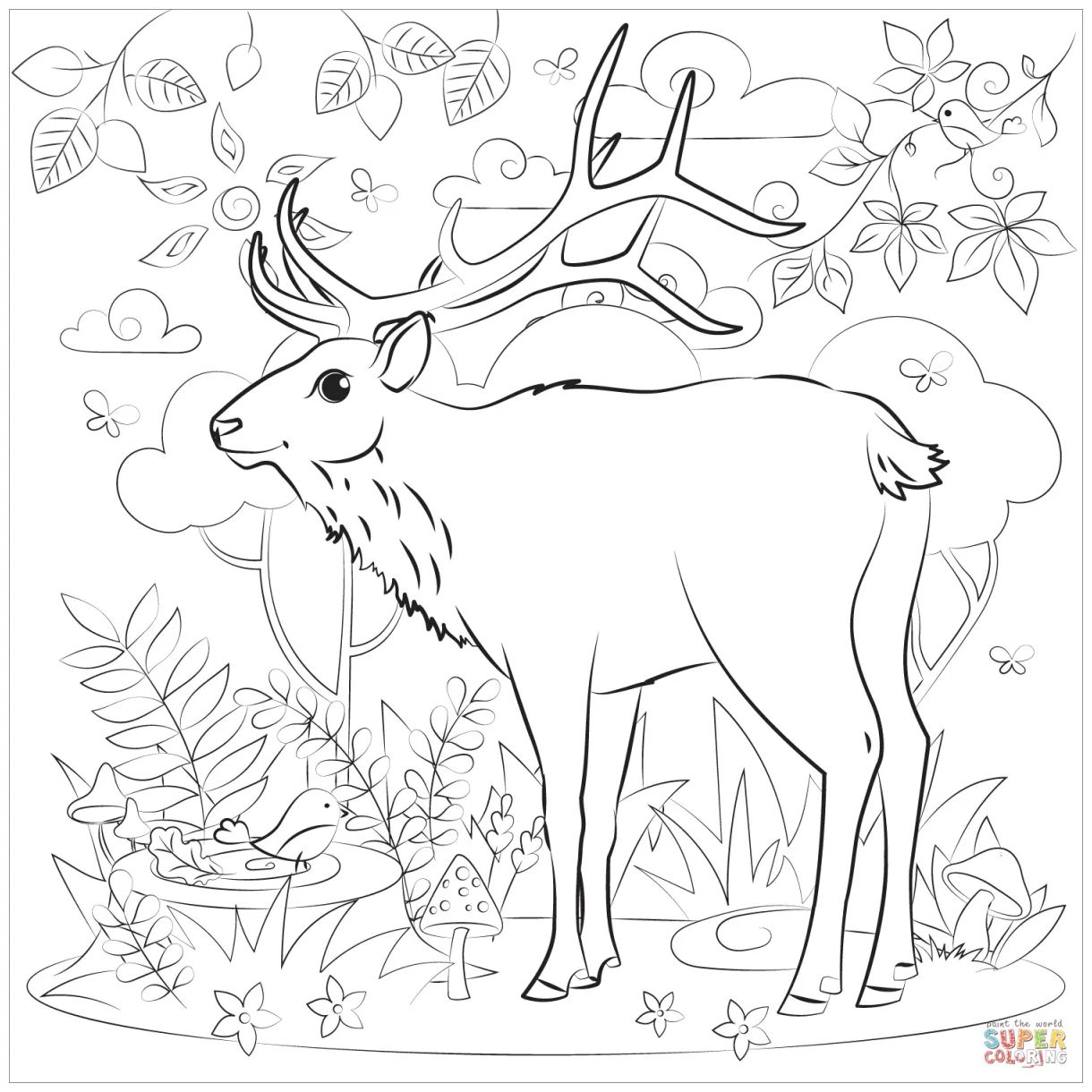 Elk coloring page | Free Printable Coloring Pages