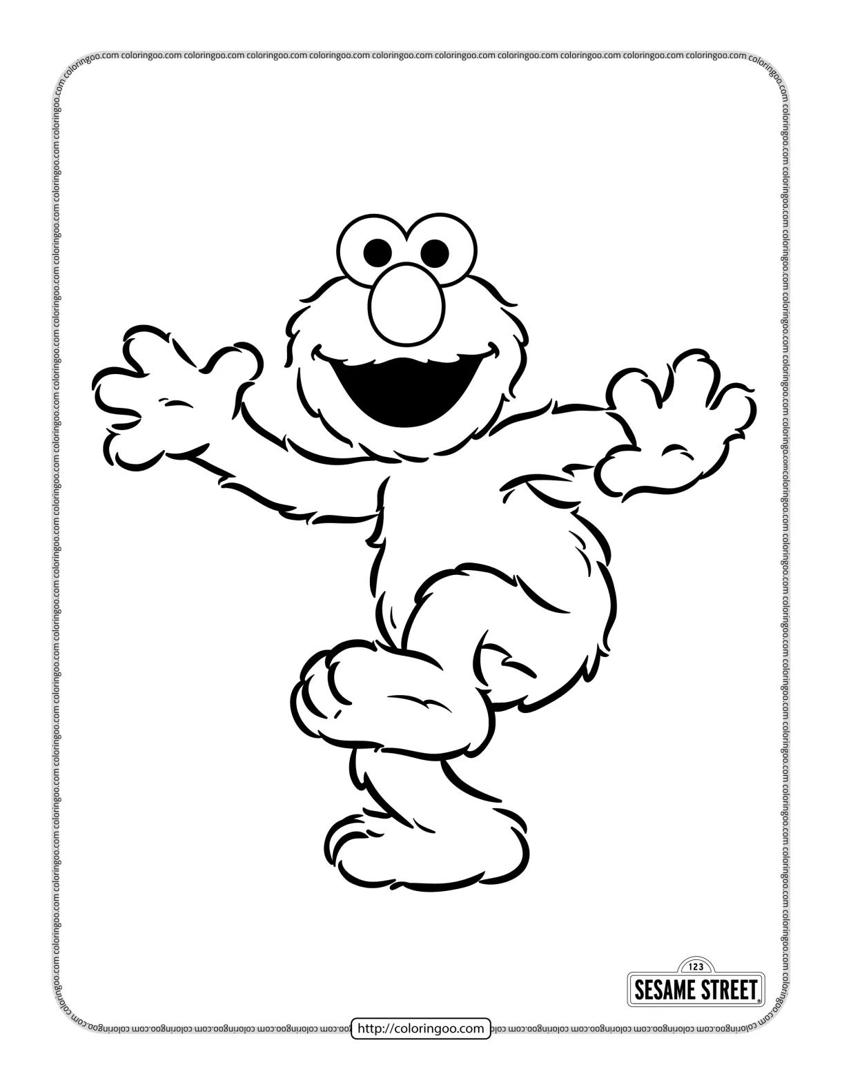 What is elmo doing coloring page