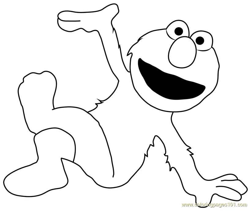 Elmo smiling coloring page for kids free sesame street printable