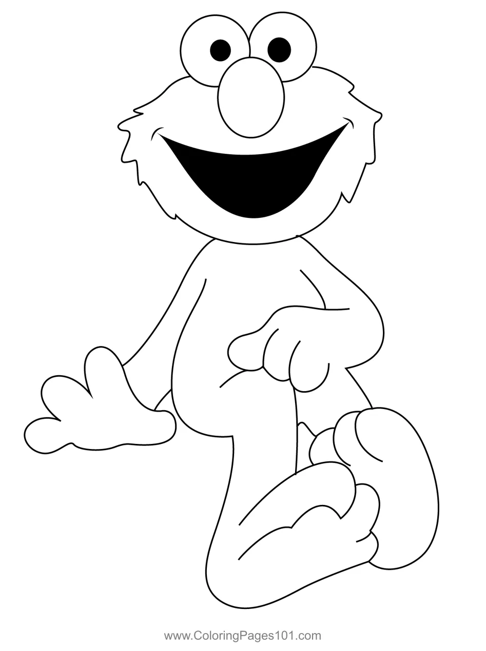 Smiling elmo coloring page for kids free elmo printable coloring