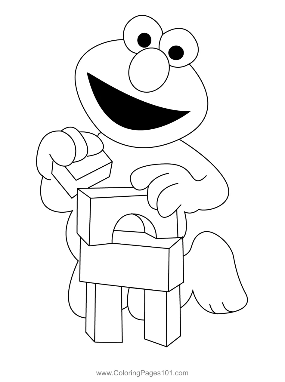 Elmo playing game coloring page for kids free elmo printable coloring