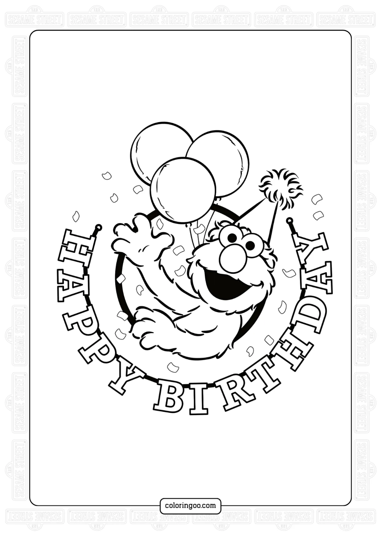 Elmo 1st birt ay coloring pages 26 sesame street coloring pages free printable coloring page