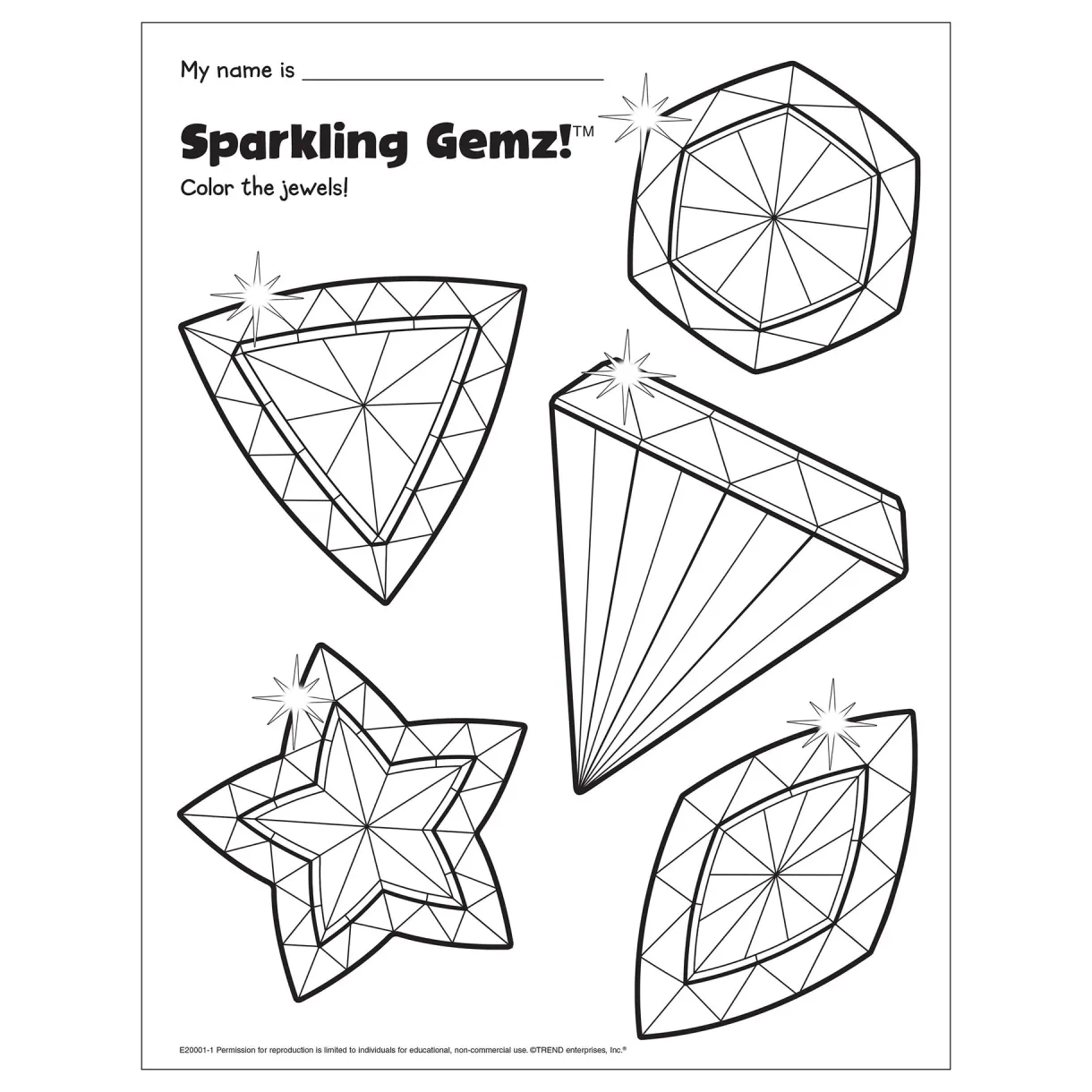 Jewel coloring page