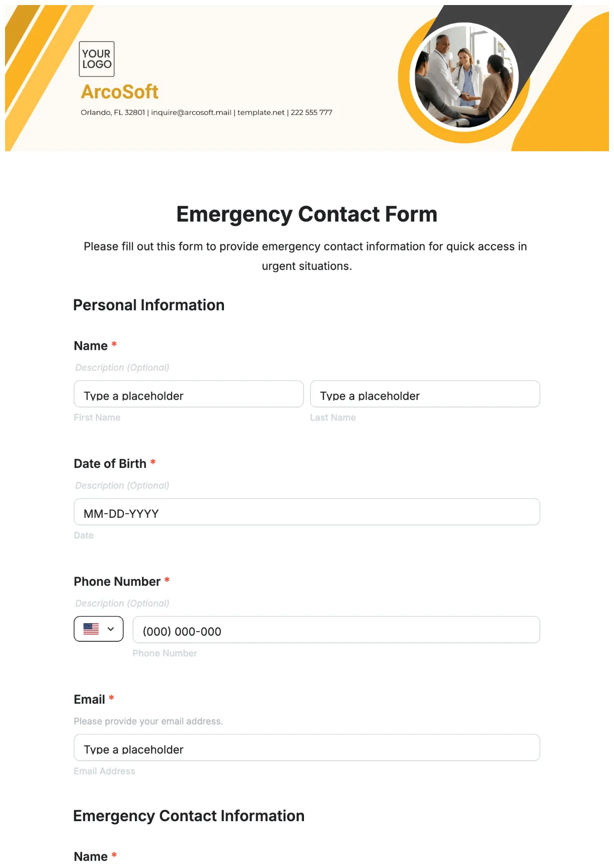 Free template to edit online