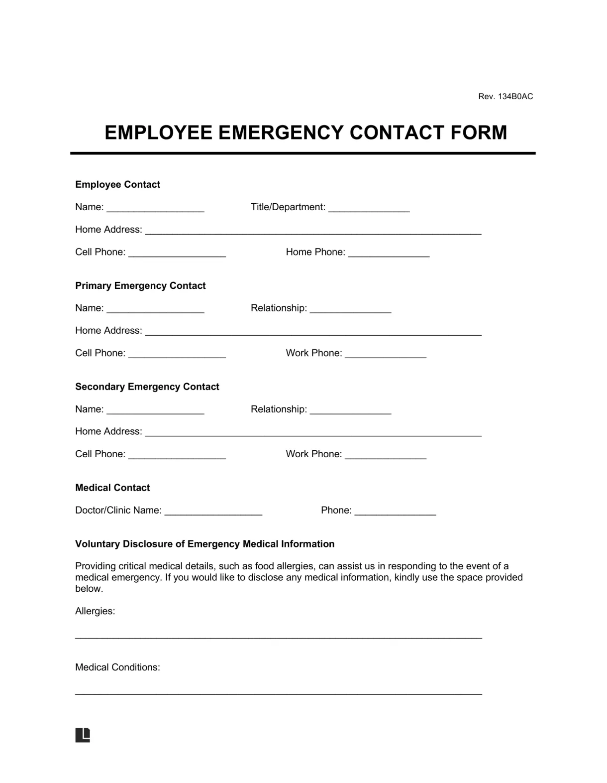 Free employee pdf & word