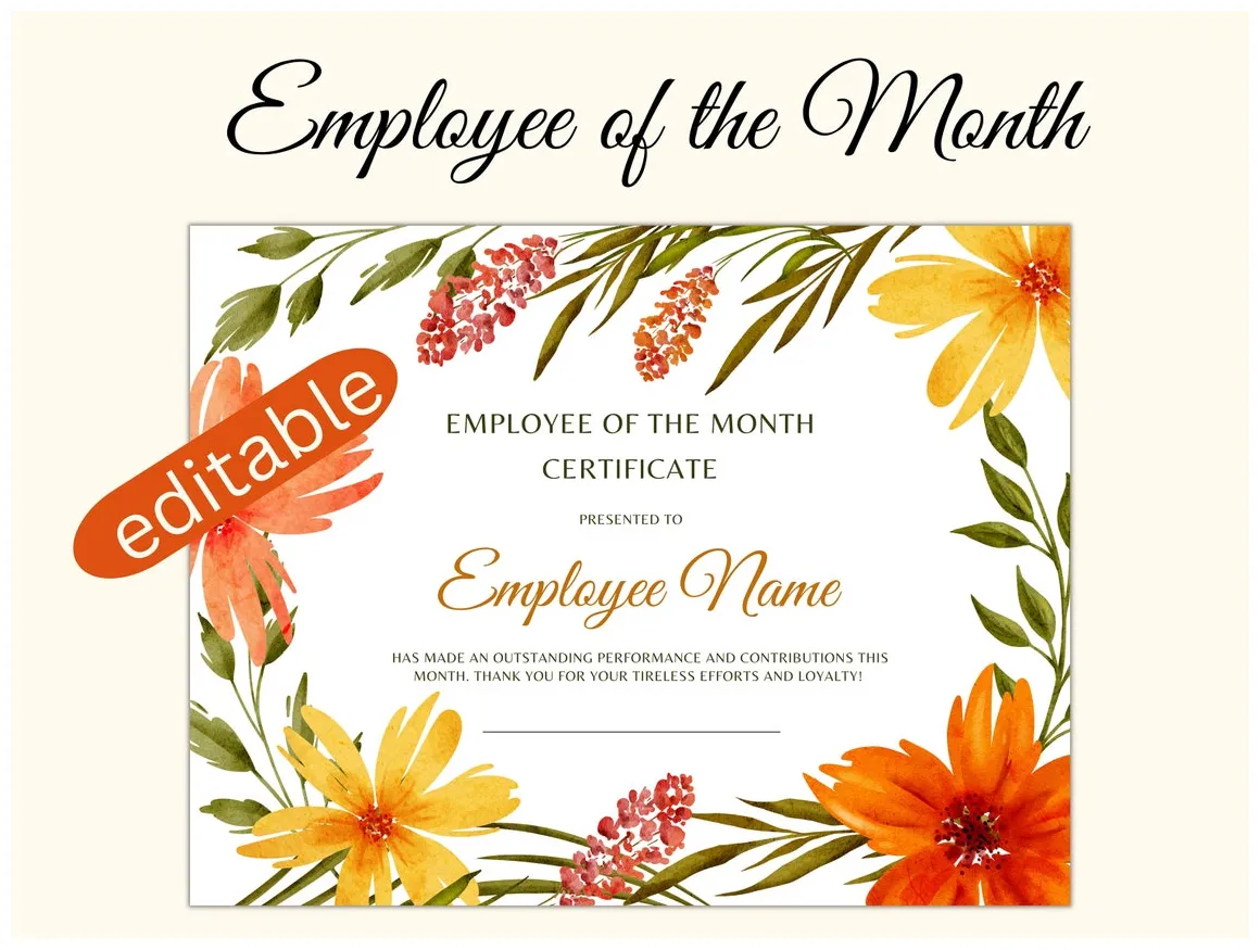Employee of the Month Template, Employee of the Month, Employee of the