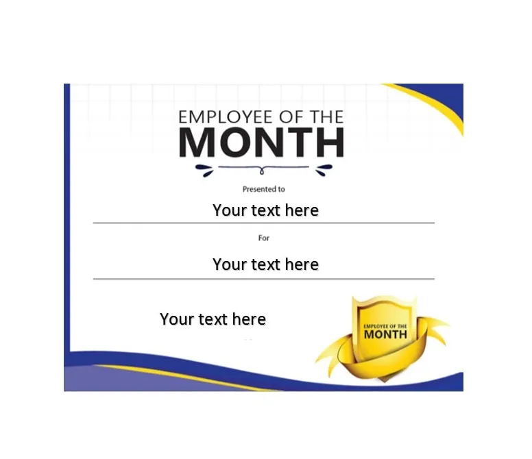 Employee Of The Month Template Free