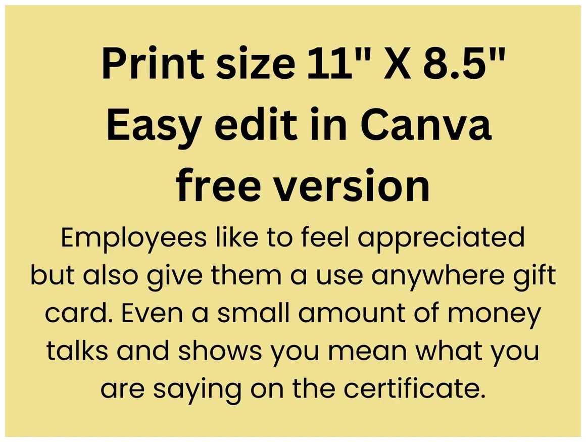 Employee of the Month Template Employee of the Month - Etsy