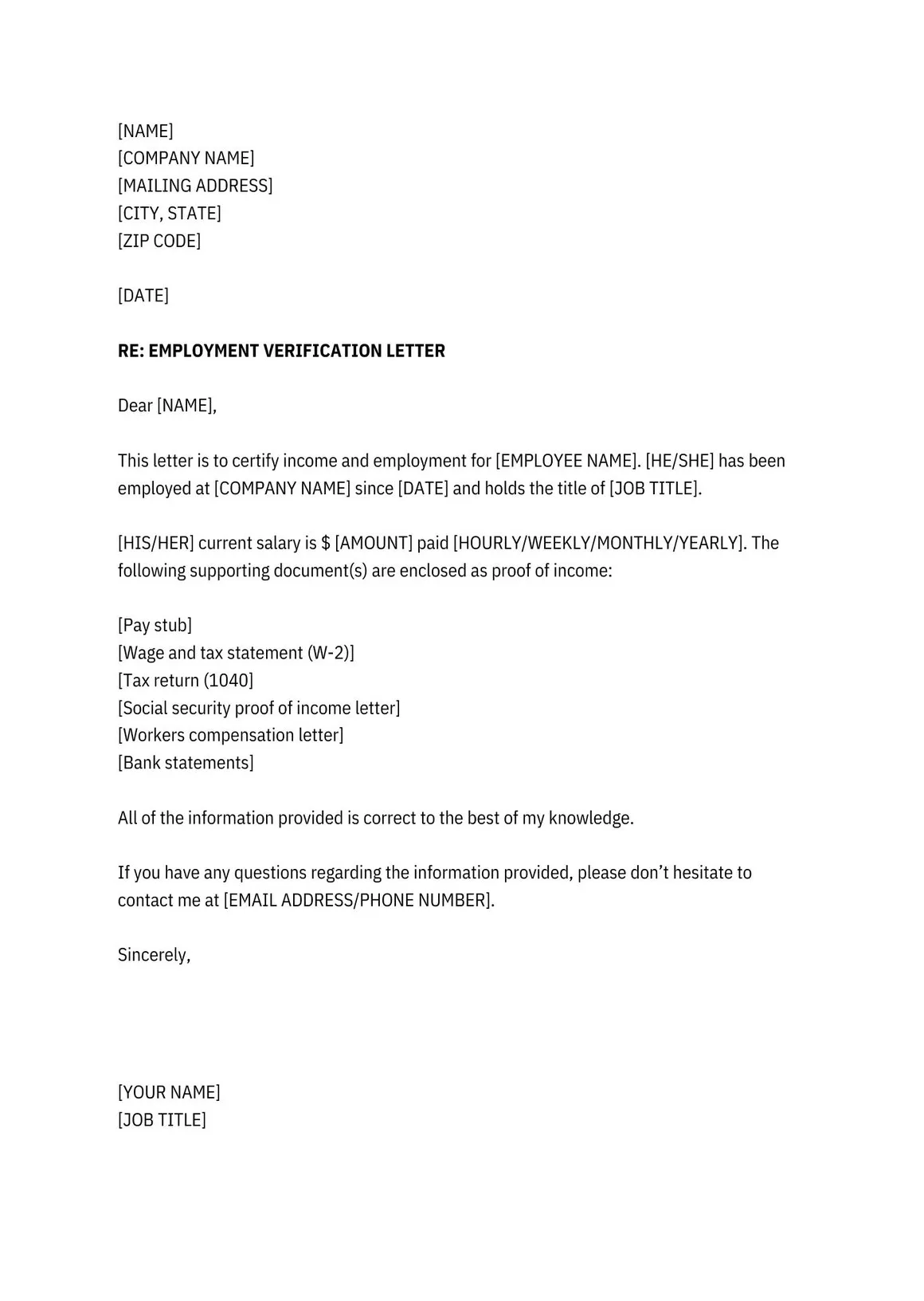 Employment verification etsy