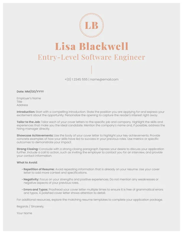 Free entry-level cover letter template smashingdocs