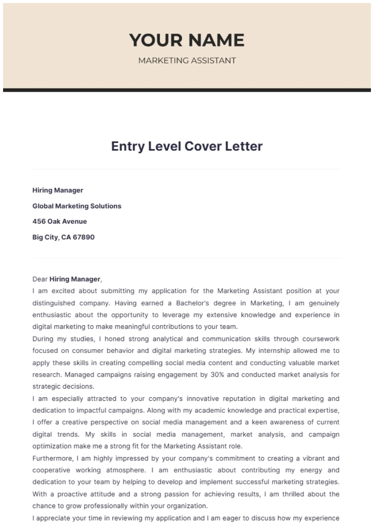 Free template to edit online