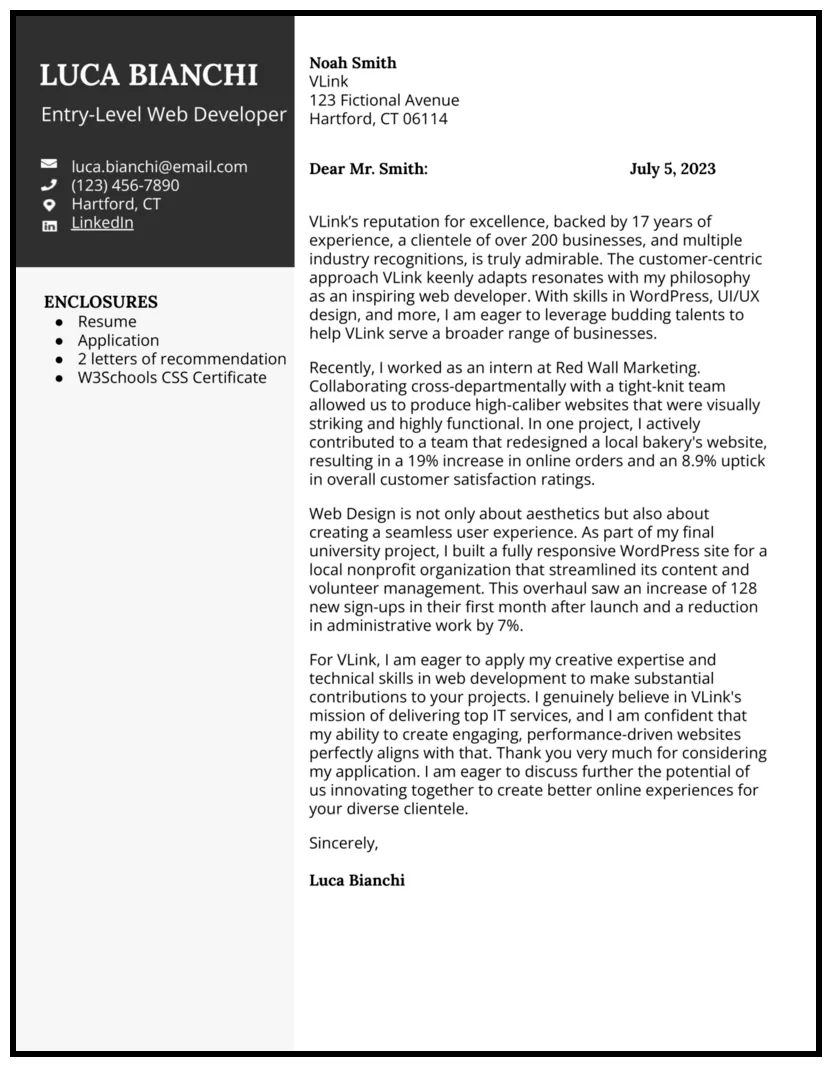 5 entry-level cover letter examples