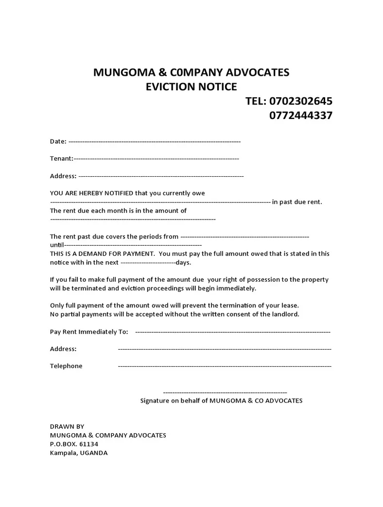 Eviction notice pdf