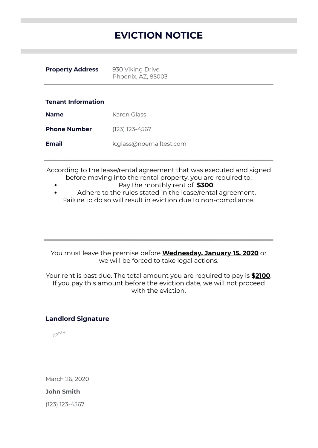 Eviction notice template pdf templates jotform worksheets library