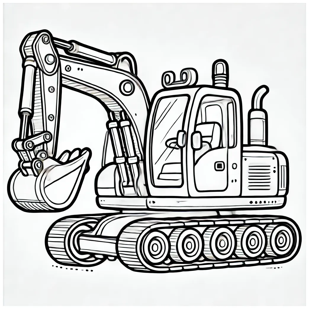 Excavator Coloring Pages - ColoringDraft.com