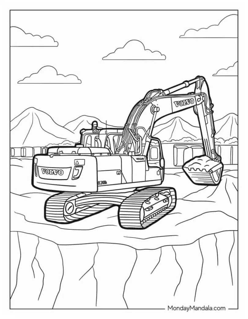 Unleash Your Inner Engineer: Excavator Coloring Pages