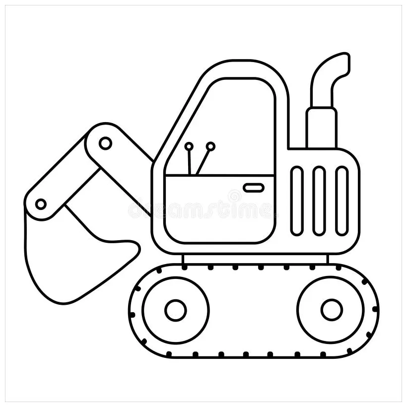 Construction vehicle coloring book for