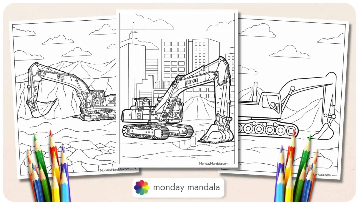 Excavator Coloring Page Excavator Coloring Page At Getdrawings Free For