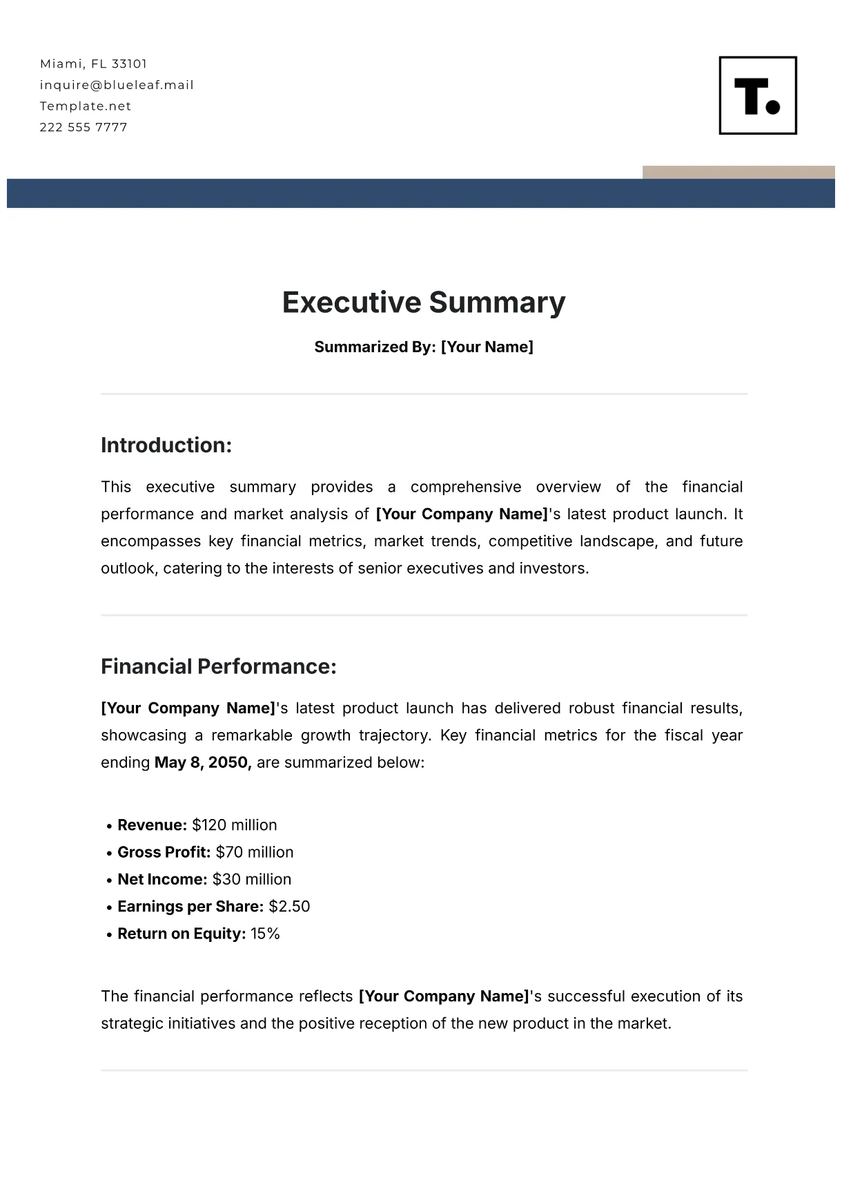 Free Executive Summary Templates to Edit Online & Print