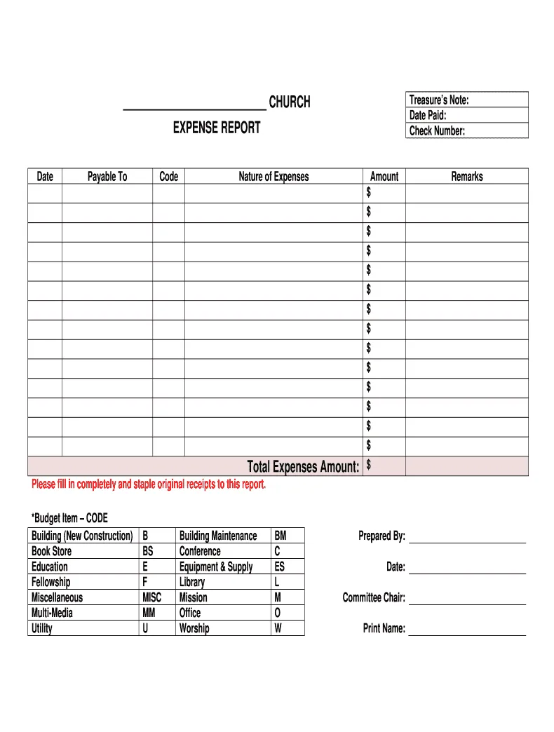 Church fill online, printable, fillable, blank