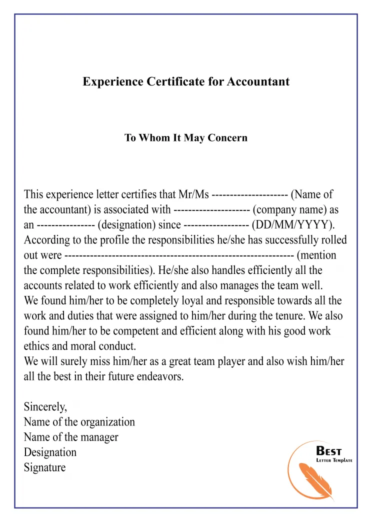 10+ Free Experience Certificate Sample & Example