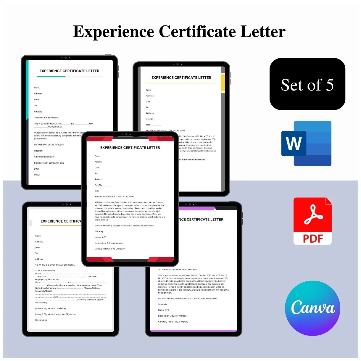 Experience certificate letter sample with examples [word]
