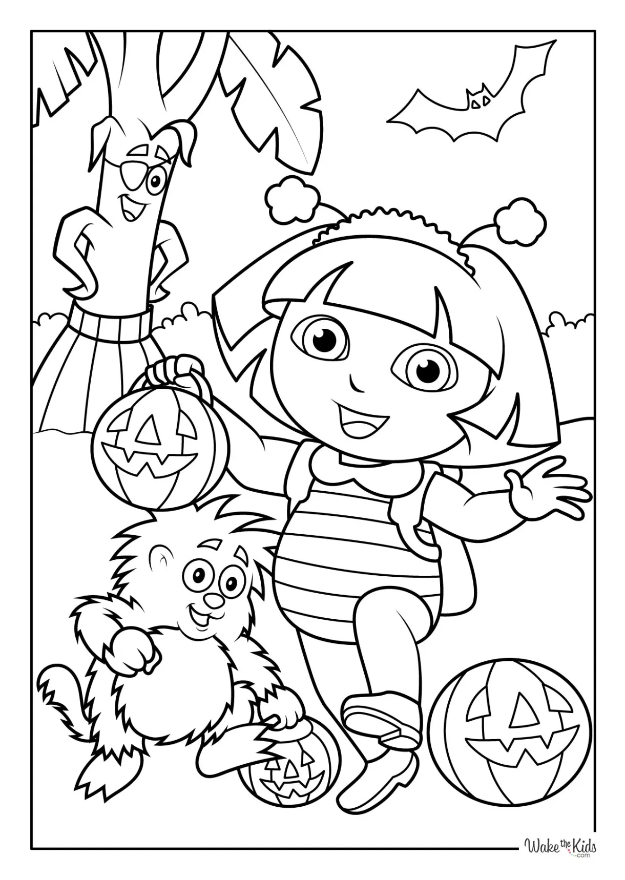 Dora the explorer coloring lesson kids coloring page