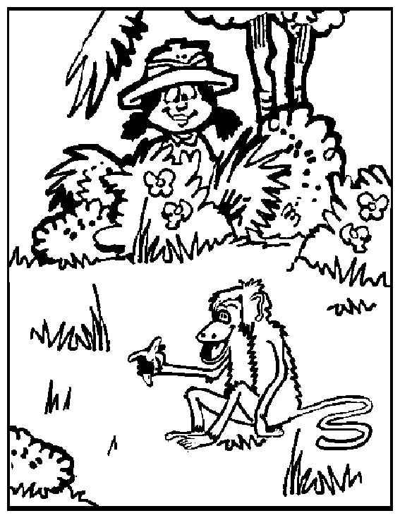 Monkey and a kid explorer coloring page kidexplorers