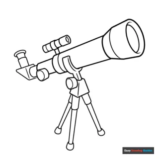 Telescope coloring page easy drawing guides