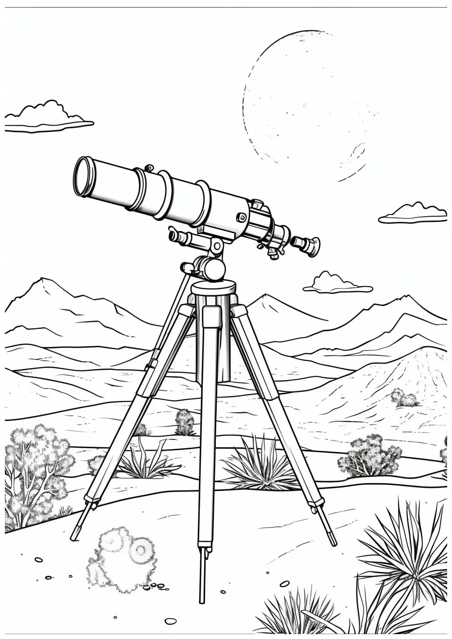 Telescope — coloring pages free & printable