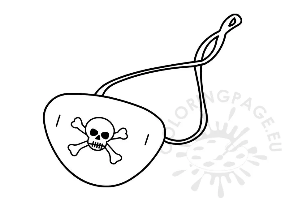 Pirate eye patch coloring page