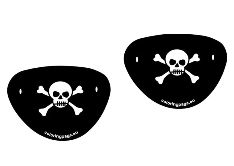 Paper pirate eye patch coloring page