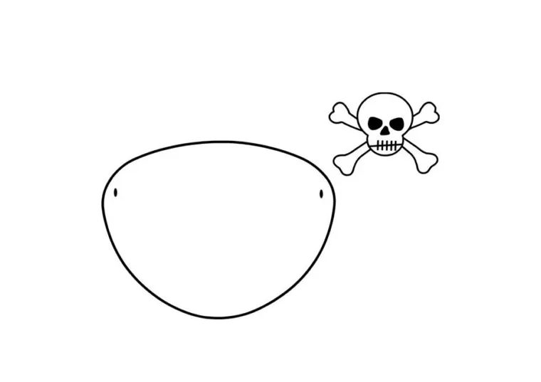 Printable pirate eye patch template coloring page