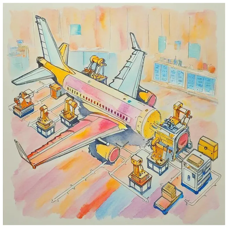 Airplane assembly line coloring page free printables tiny sketcher