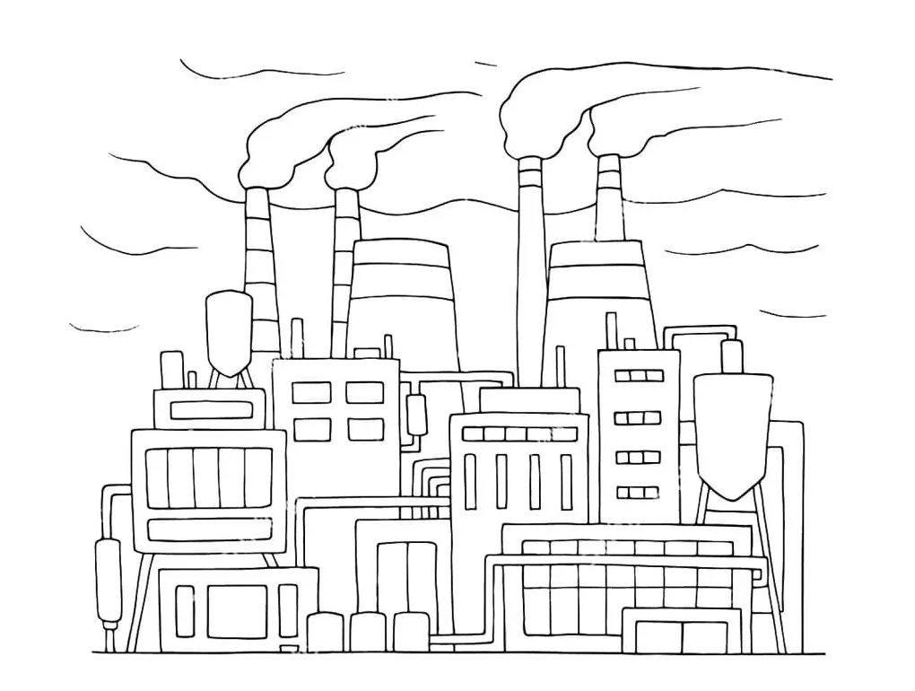 Easy factory coloring page free printable coloring pages for kids
