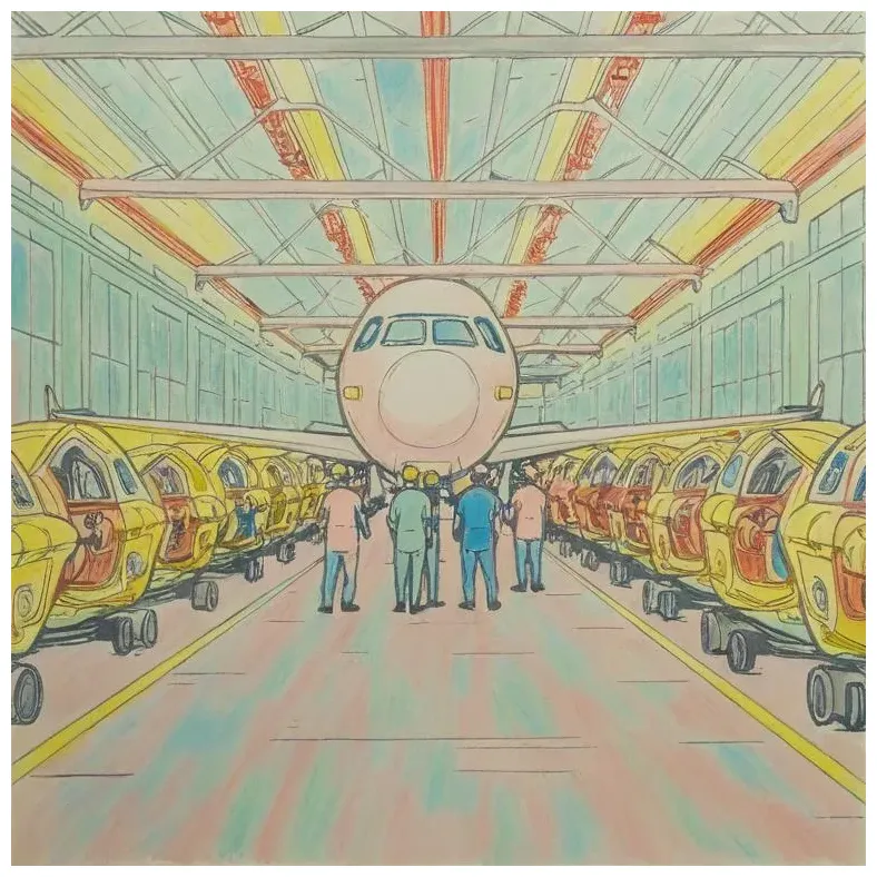 Airplane factory assembly line Coloring Page | Free Printables | Tiny