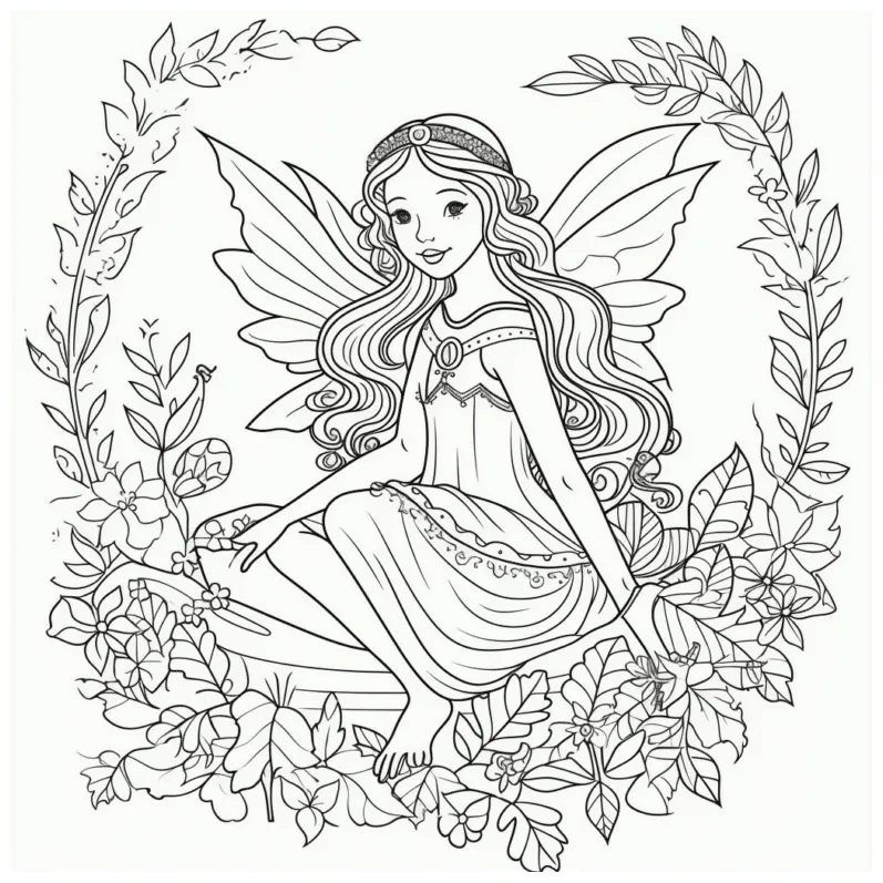 Fairy coloring page