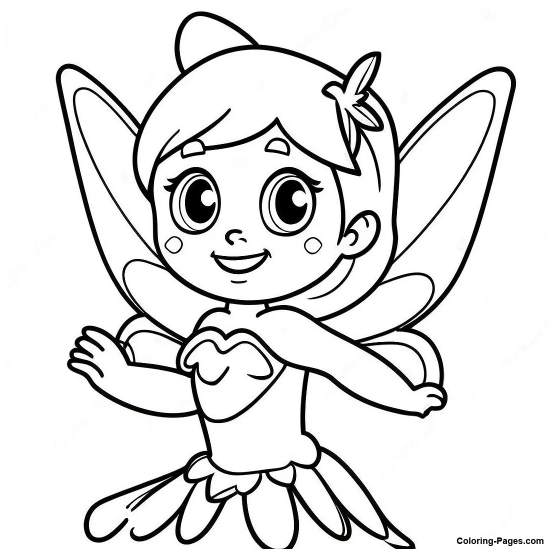 Tinkerbell Sprinkling Fairy Dust Coloring Page | Coloring-Pages.com