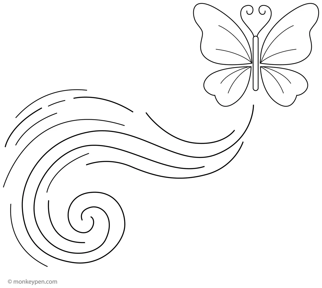 Butterfly And Magical Fairy Dust Coloring Page