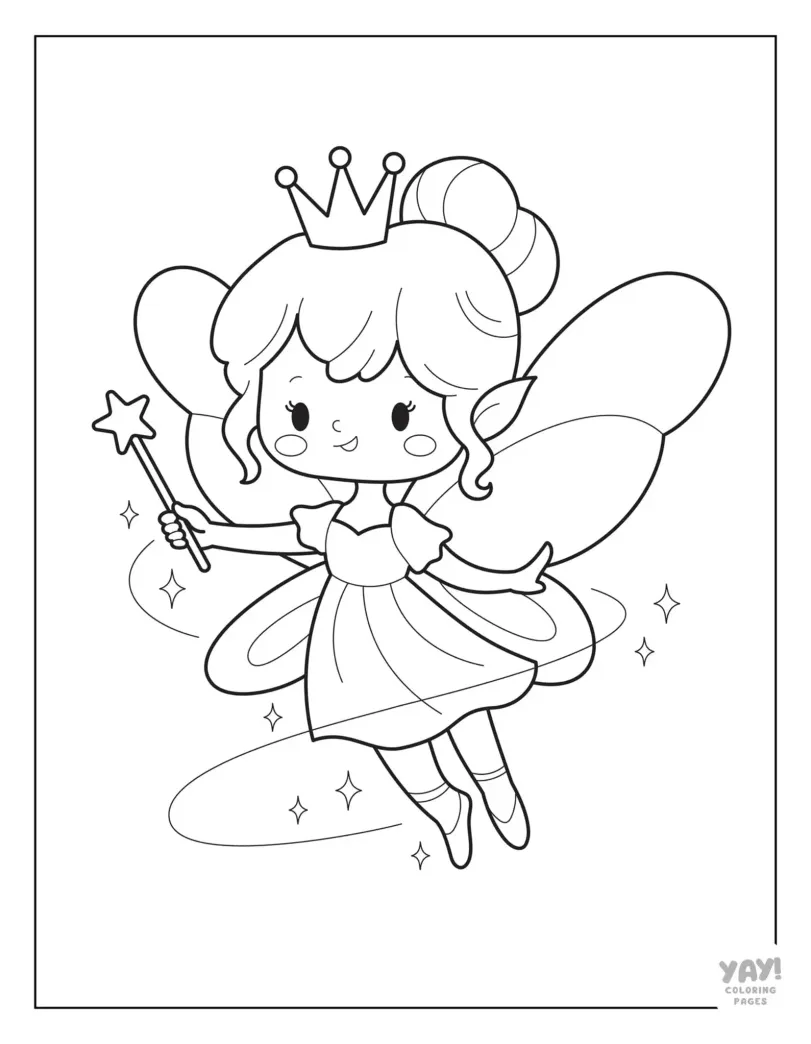 Fairy wand coloring pages