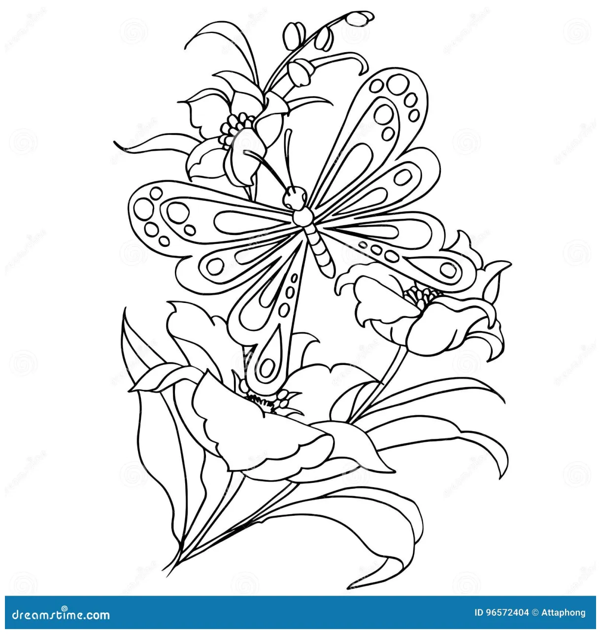Cartoon coloring page of a fairy flying holding wand stock illustration