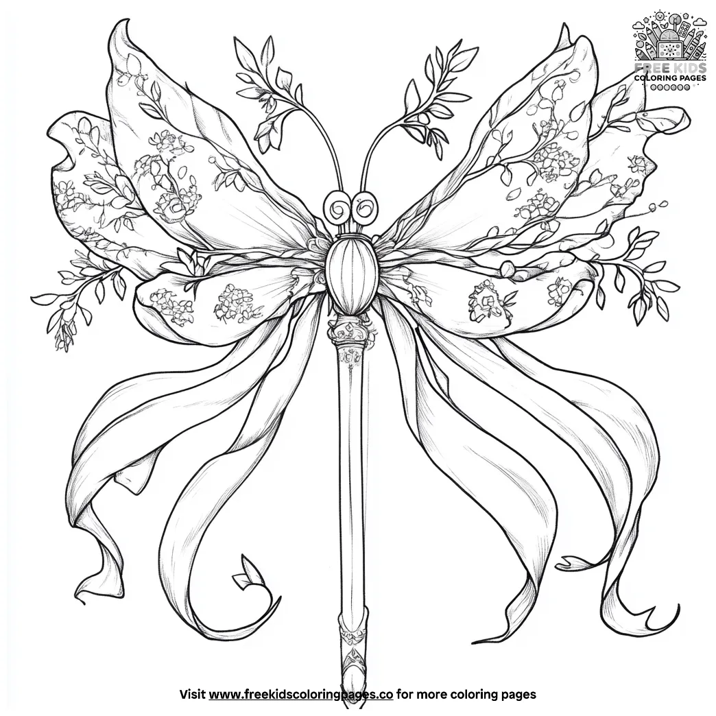 Fairy wand coloring pages